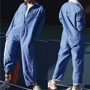 Free People movement Blue Utility Jumpsuit